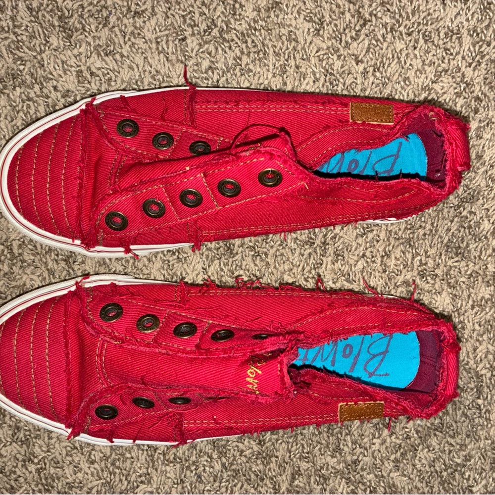 Blowfish Red Canvas Slip-On Sneakers